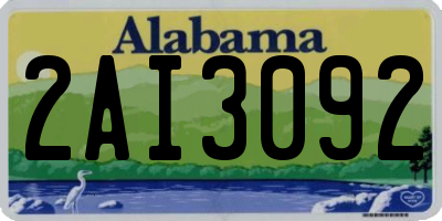 AL license plate 2AI3092