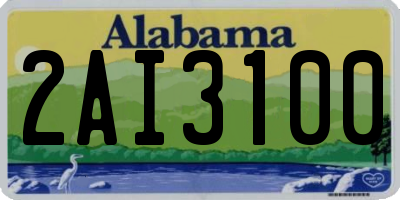 AL license plate 2AI3100