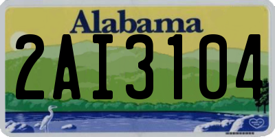 AL license plate 2AI3104