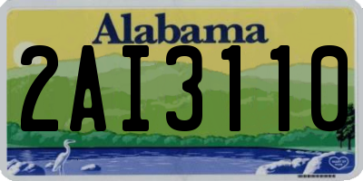 AL license plate 2AI3110