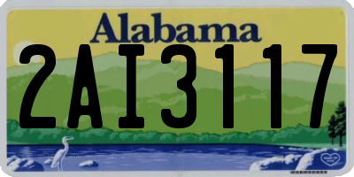 AL license plate 2AI3117
