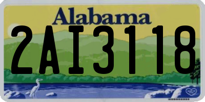 AL license plate 2AI3118