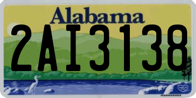 AL license plate 2AI3138