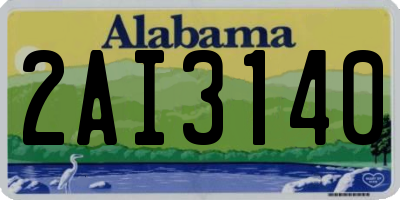 AL license plate 2AI3140