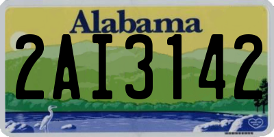 AL license plate 2AI3142