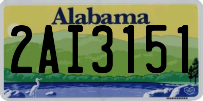 AL license plate 2AI3151
