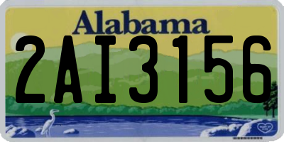 AL license plate 2AI3156