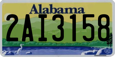 AL license plate 2AI3158