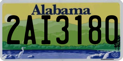 AL license plate 2AI3180