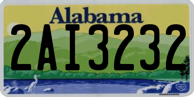 AL license plate 2AI3232