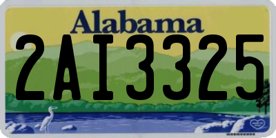 AL license plate 2AI3325
