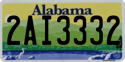 AL license plate 2AI3332