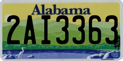 AL license plate 2AI3363