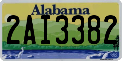 AL license plate 2AI3382