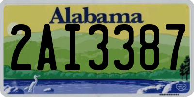 AL license plate 2AI3387
