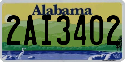 AL license plate 2AI3402