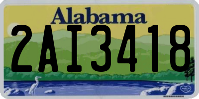 AL license plate 2AI3418