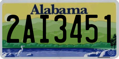 AL license plate 2AI3451