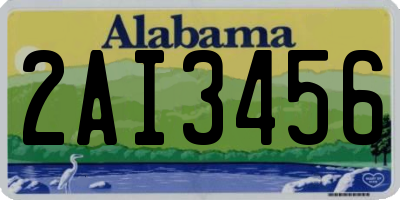 AL license plate 2AI3456