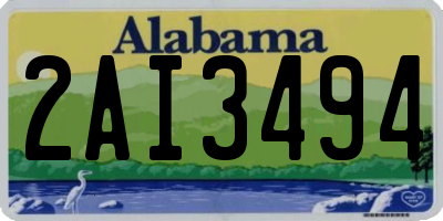 AL license plate 2AI3494