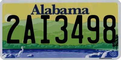 AL license plate 2AI3498