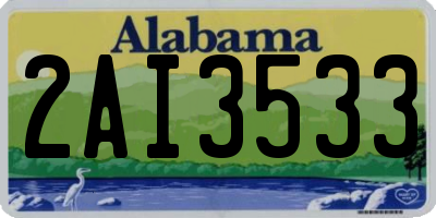 AL license plate 2AI3533