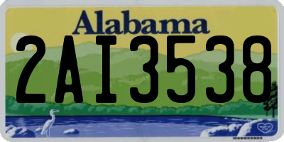 AL license plate 2AI3538