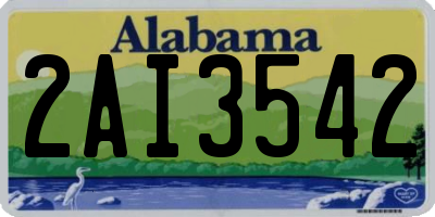 AL license plate 2AI3542