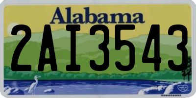 AL license plate 2AI3543