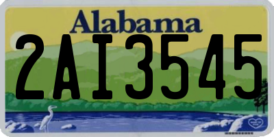 AL license plate 2AI3545