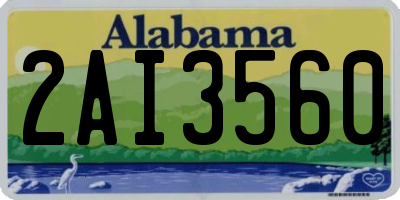 AL license plate 2AI3560
