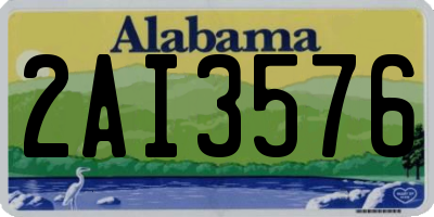AL license plate 2AI3576