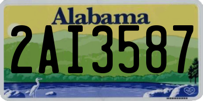 AL license plate 2AI3587