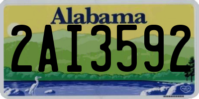 AL license plate 2AI3592