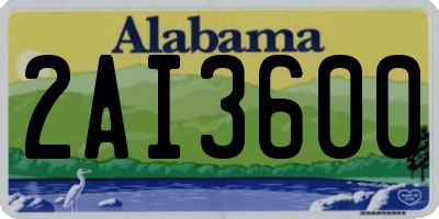 AL license plate 2AI3600
