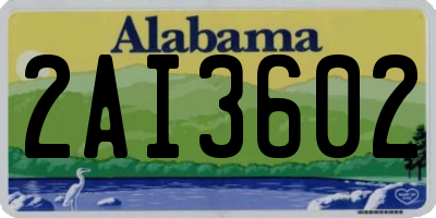 AL license plate 2AI3602