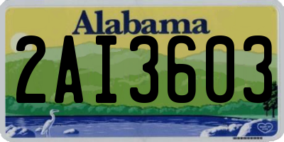 AL license plate 2AI3603