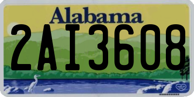 AL license plate 2AI3608