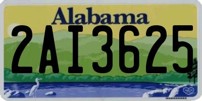 AL license plate 2AI3625