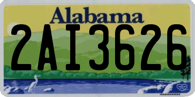 AL license plate 2AI3626