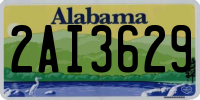 AL license plate 2AI3629