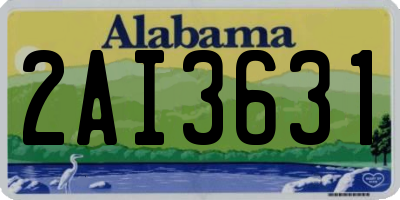 AL license plate 2AI3631