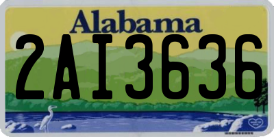 AL license plate 2AI3636