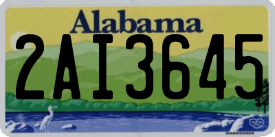 AL license plate 2AI3645