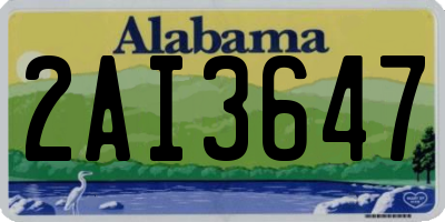 AL license plate 2AI3647