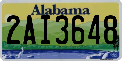 AL license plate 2AI3648