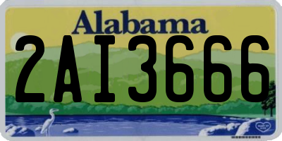 AL license plate 2AI3666