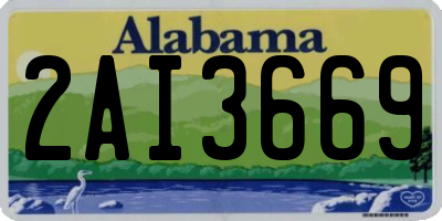 AL license plate 2AI3669
