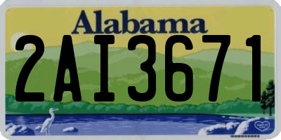 AL license plate 2AI3671