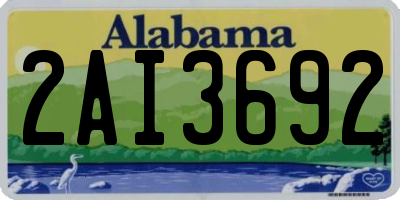 AL license plate 2AI3692